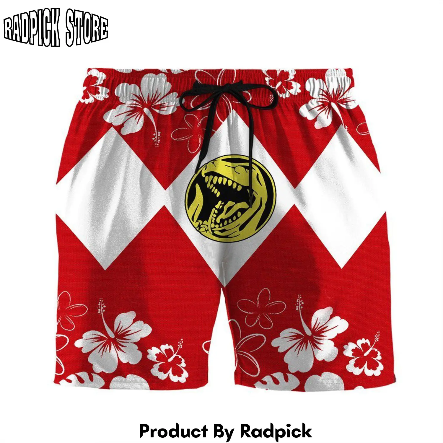 Radpick 3d mighty morphin power ranger red beach short n3e rp631348